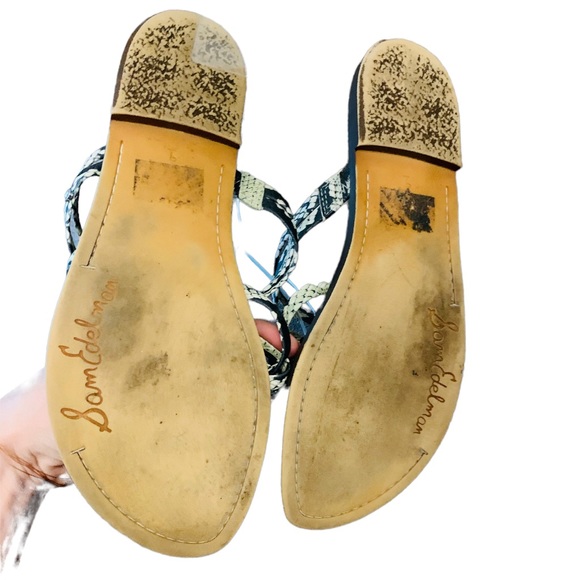 Sam Edelman Georgette Phthalo Snake Print Woven Slides size 9 - Picture 9 of 10